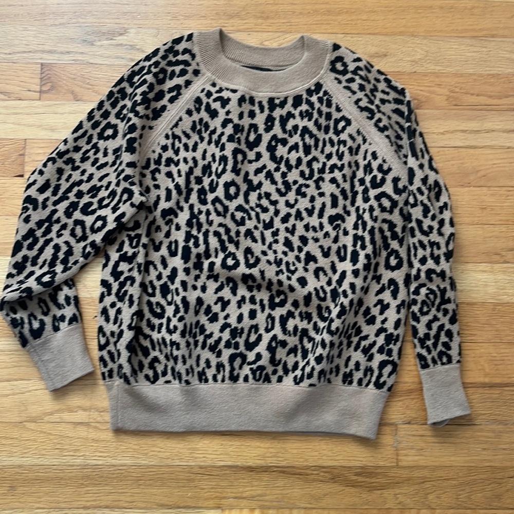 J Crew size Small leopard print crewneck sweater